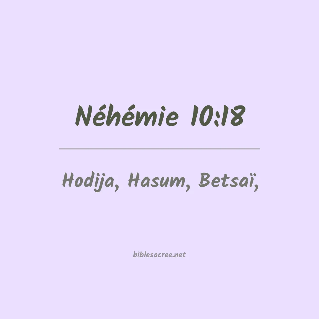 Néhémie - 10:18