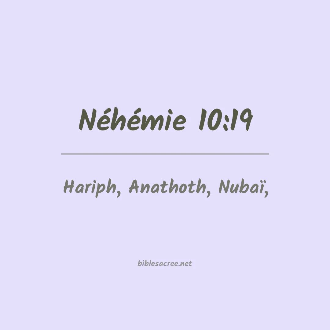 Néhémie - 10:19