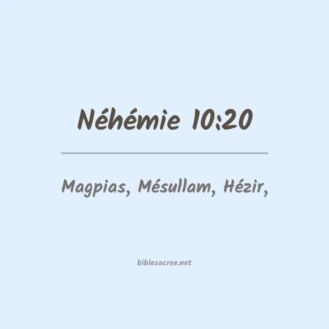 Néhémie - 10:20