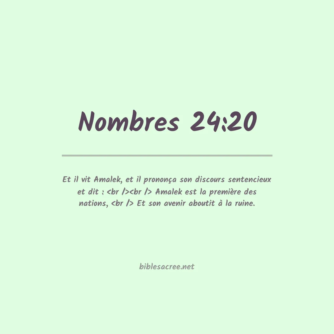 Nombres - 24:20