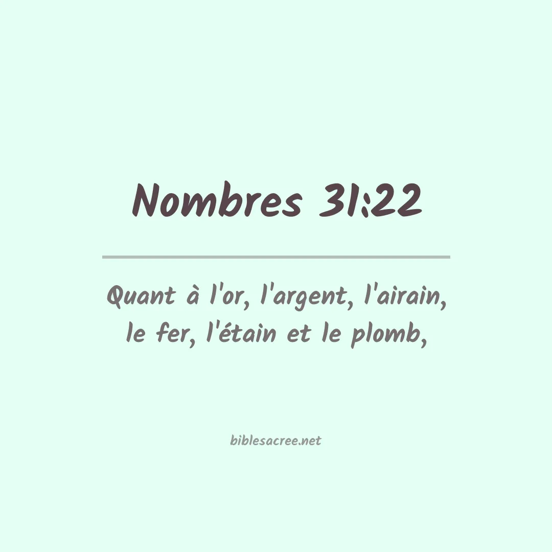 Nombres - 31:22