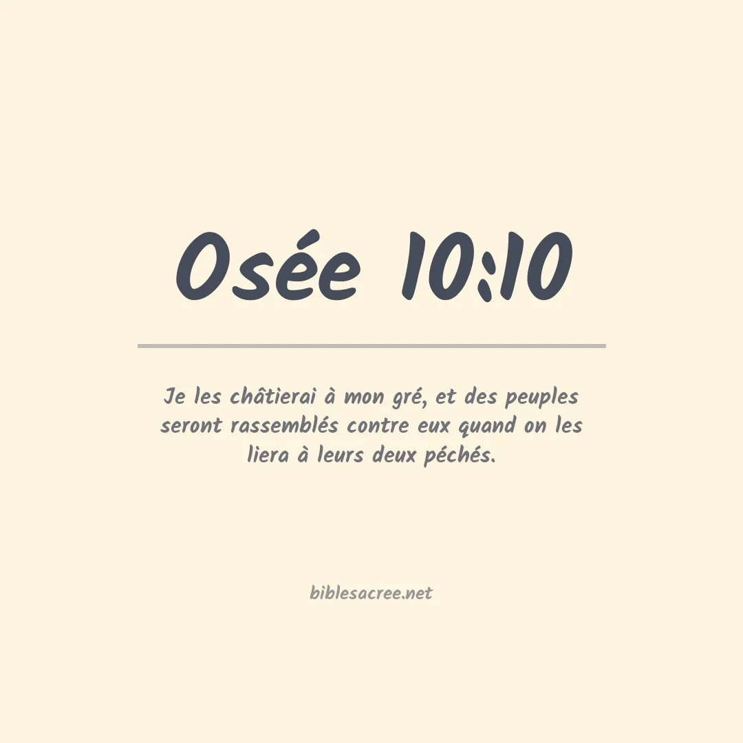 Osée - 10:10