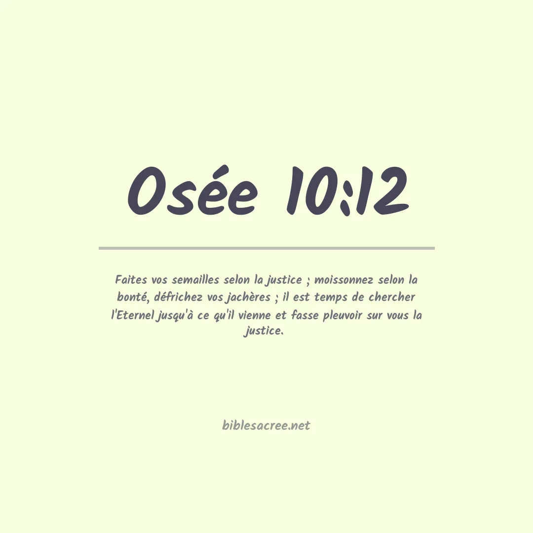 Osée - 10:12