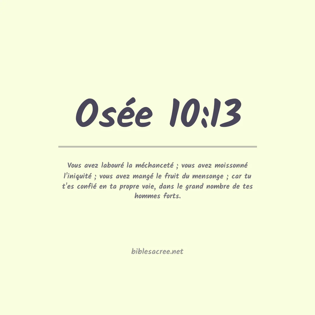 Osée - 10:13