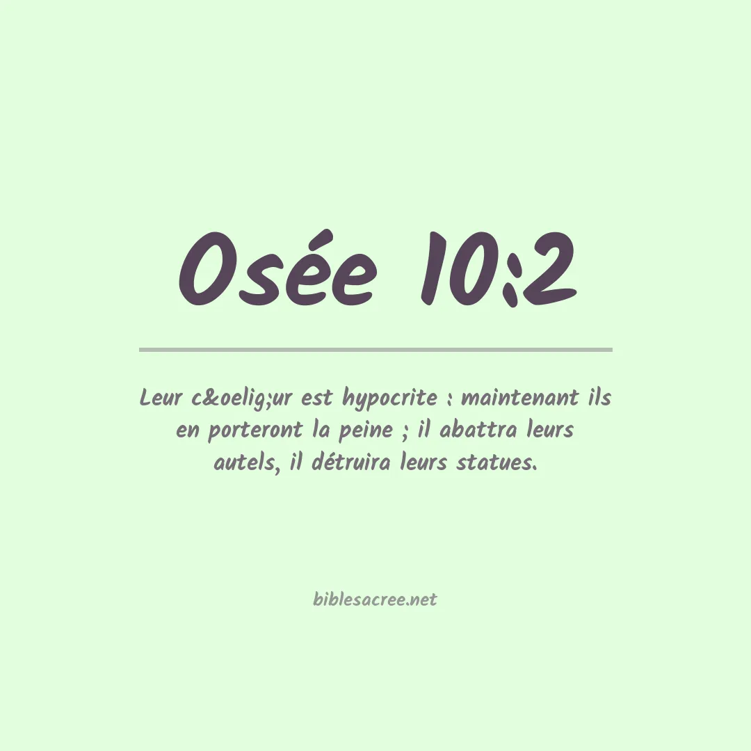 Osée - 10:2