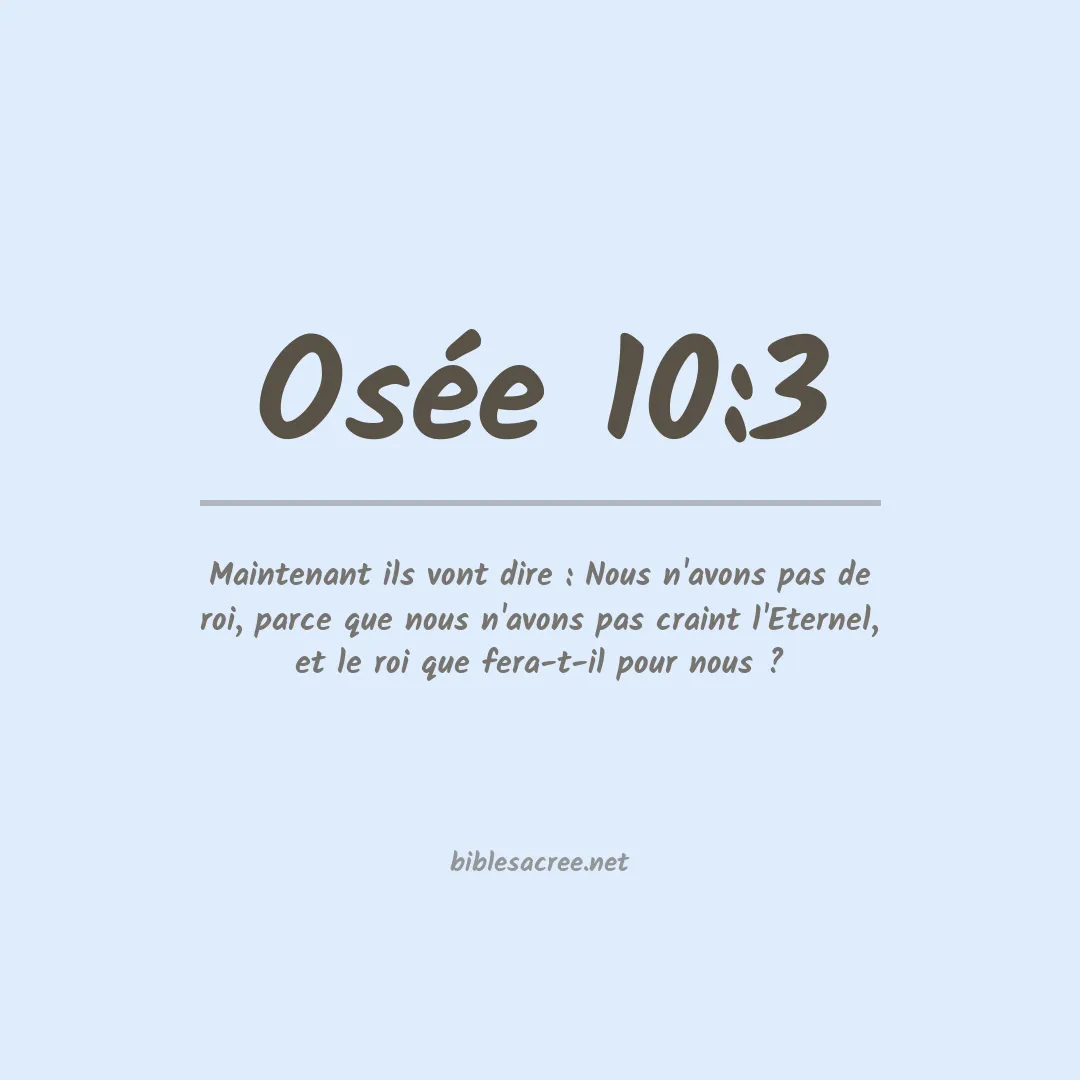 Osée - 10:3