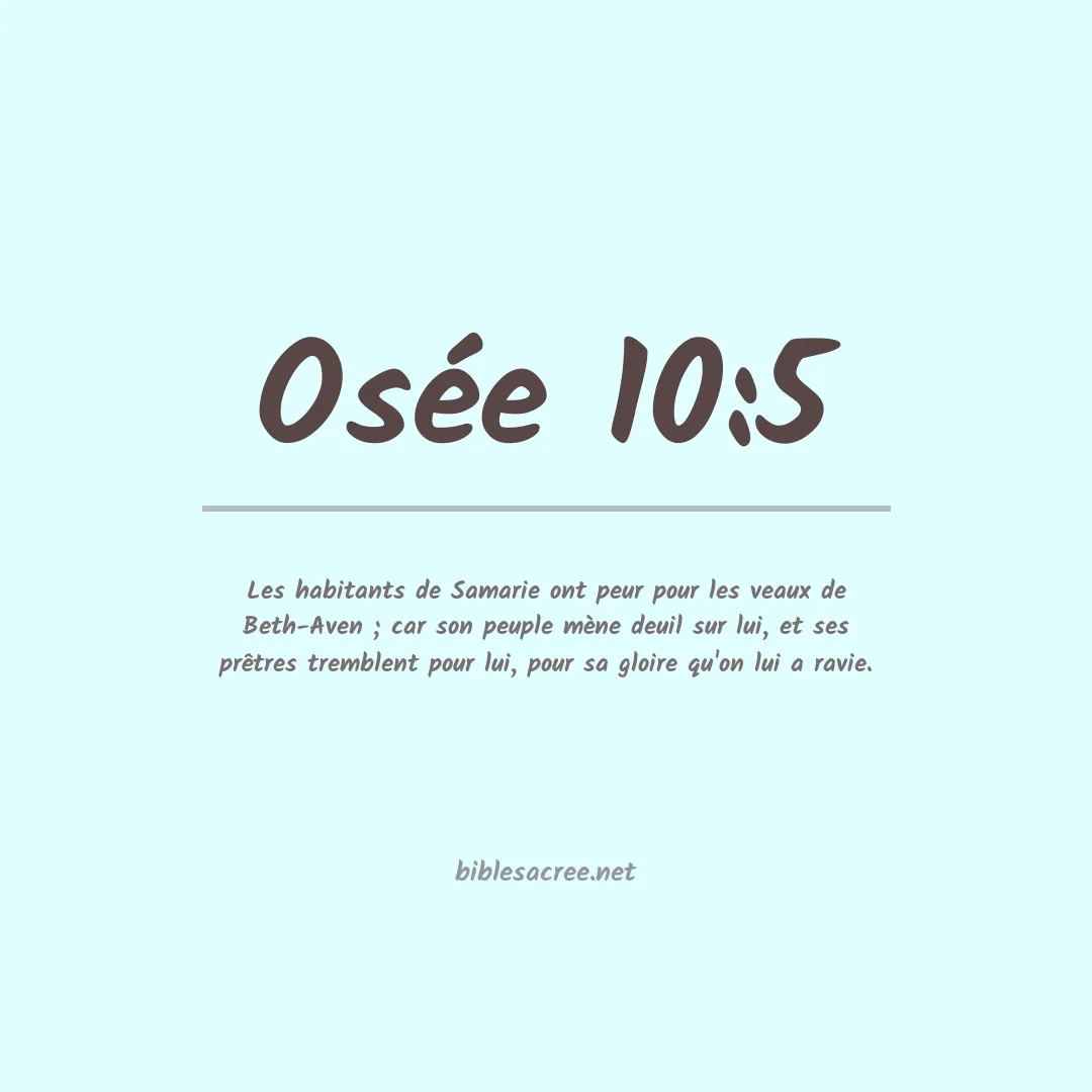 Osée - 10:5