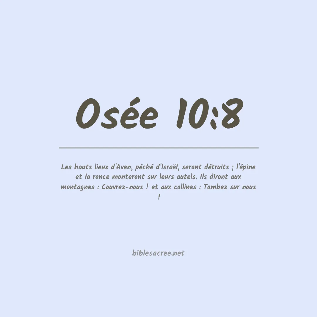 Osée - 10:8