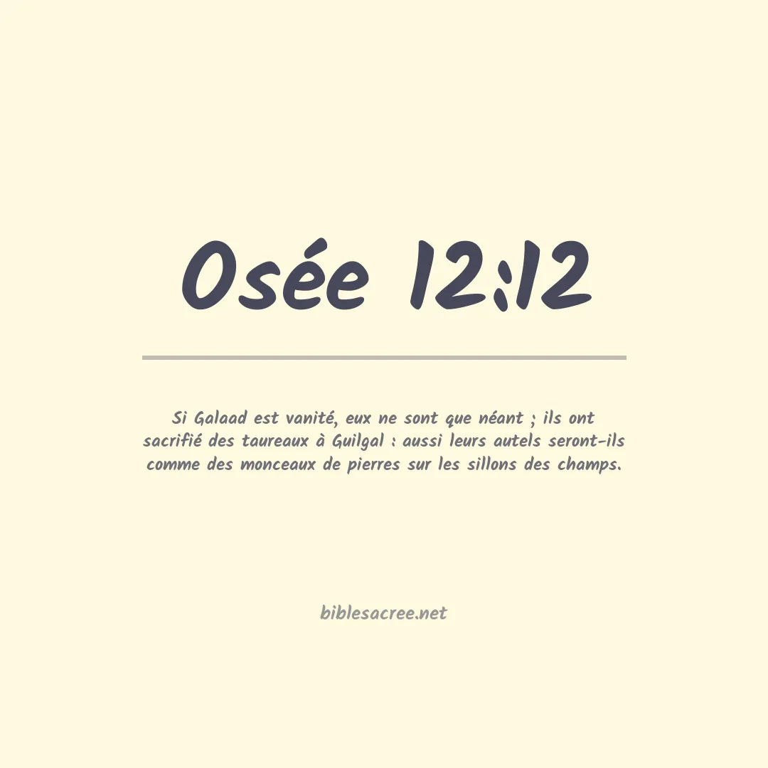 Osée - 12:12
