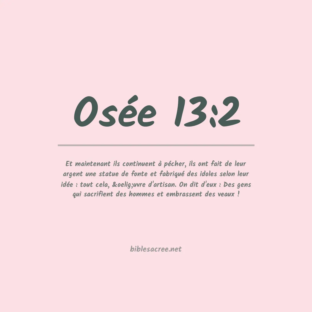 Osée - 13:2