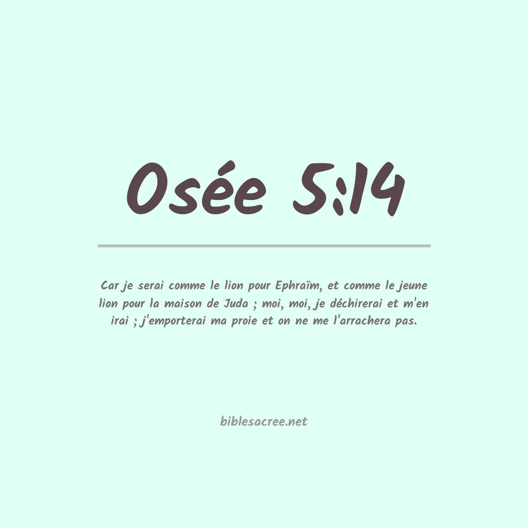 Osée - 5:14