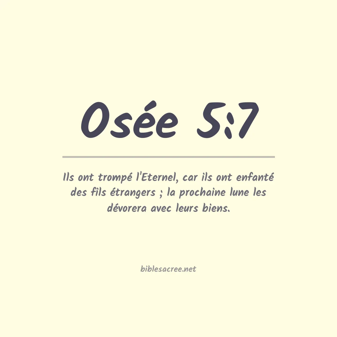 Osée - 5:7