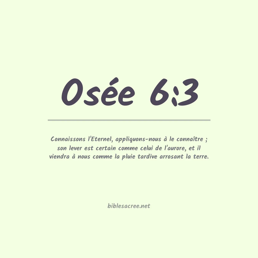 Osée - 6:3