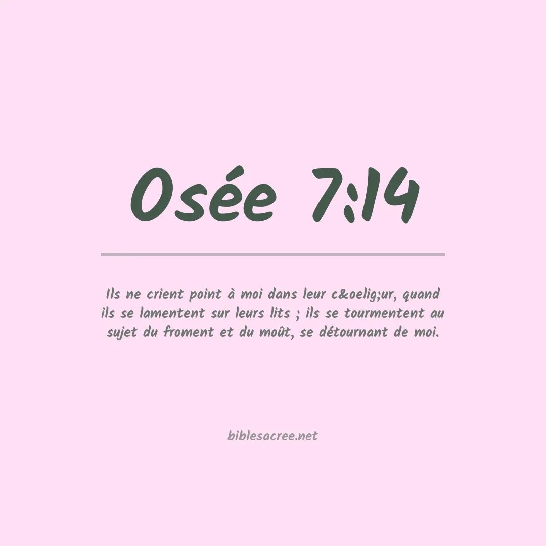 Osée - 7:14