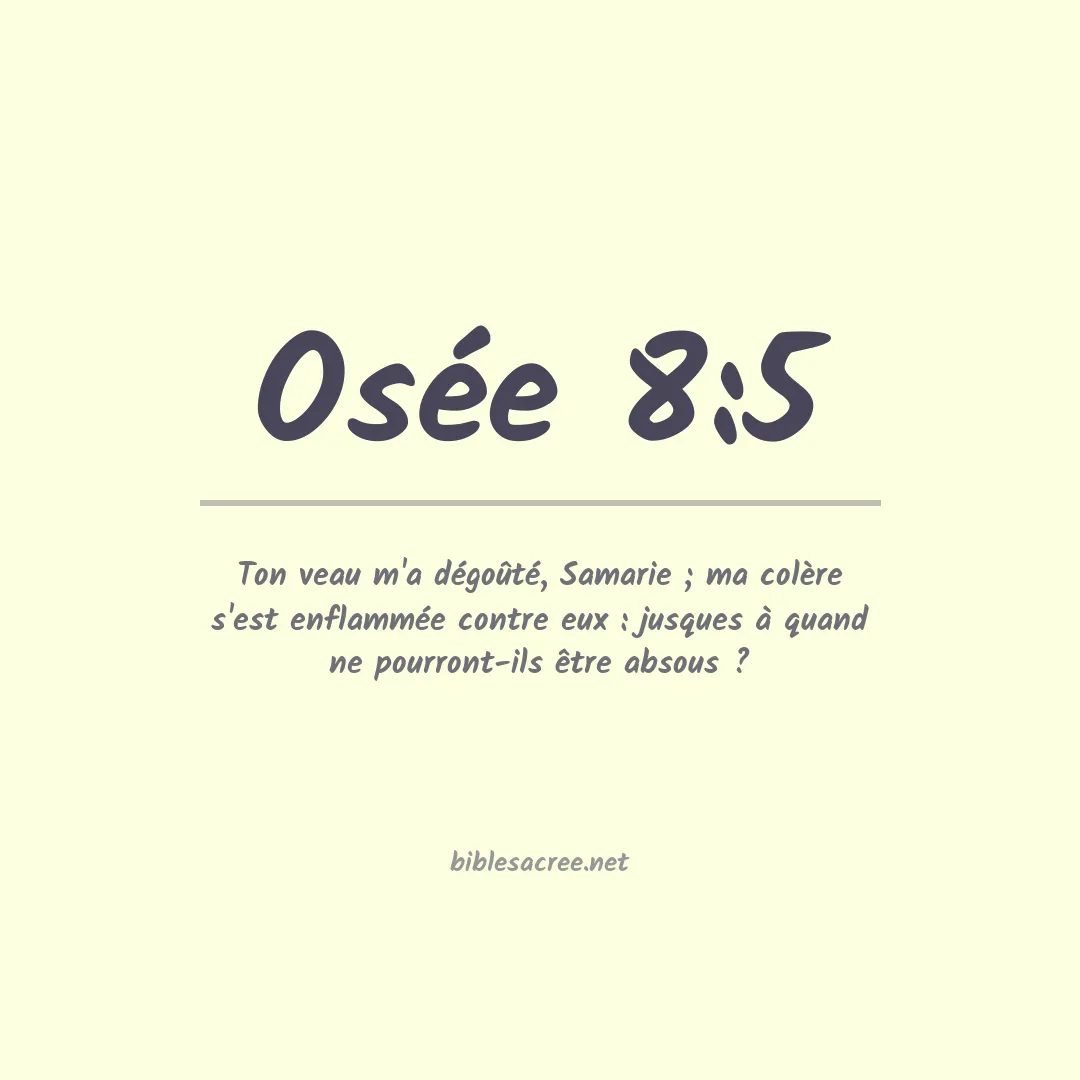 Osée - 8:5