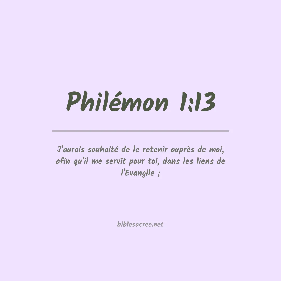 Philémon - 1:13