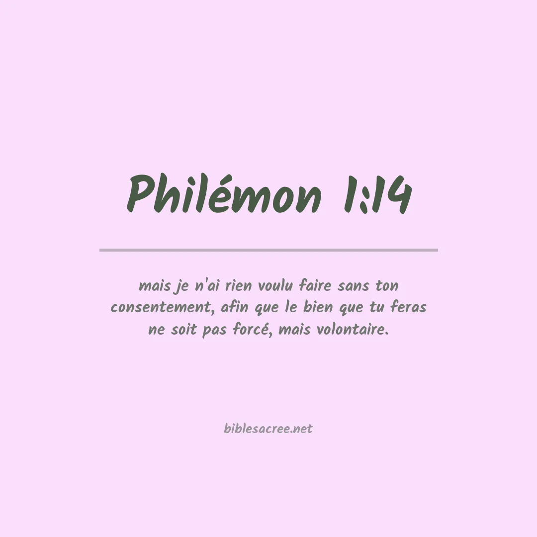 Philémon - 1:14
