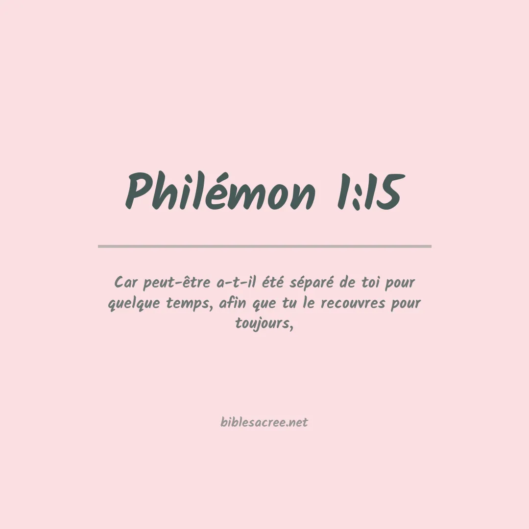 Philémon - 1:15
