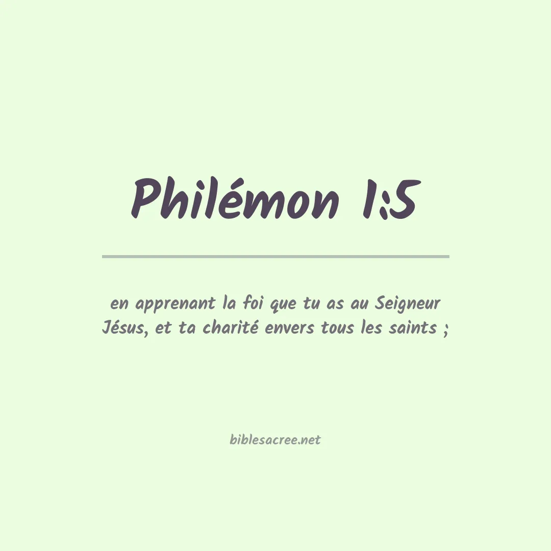Philémon - 1:5