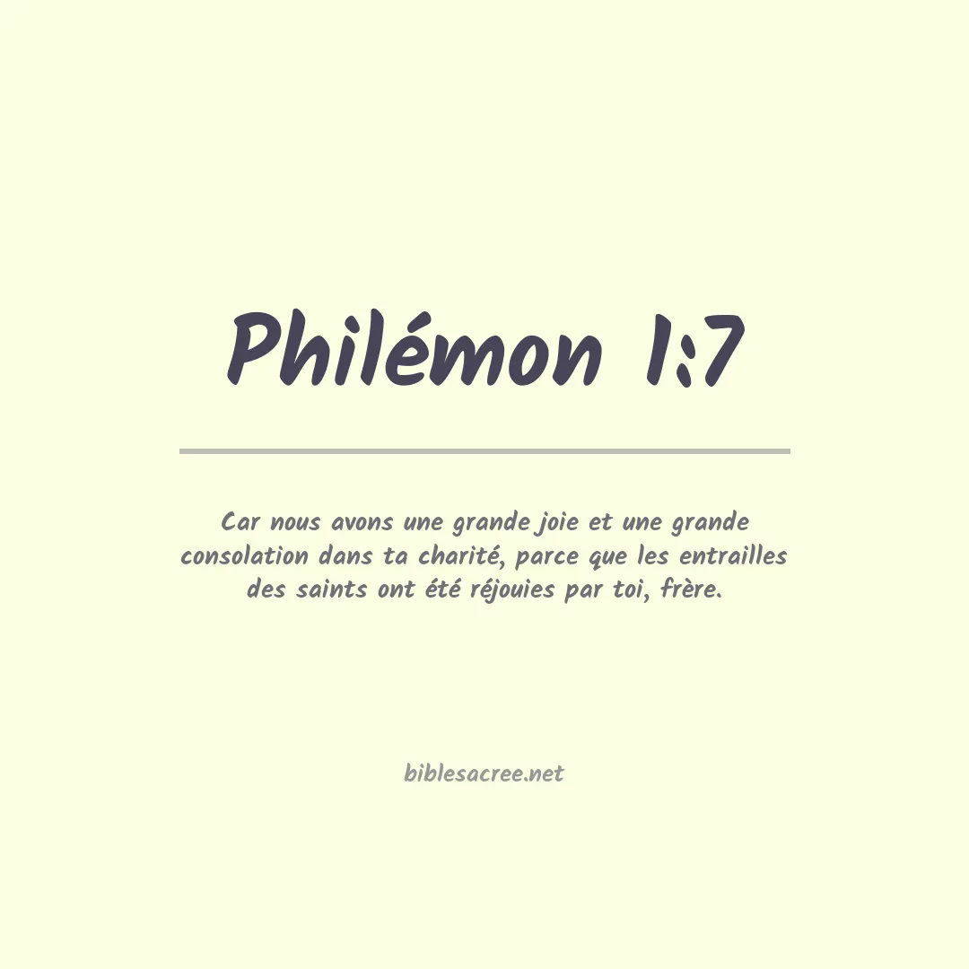 Philémon - 1:7