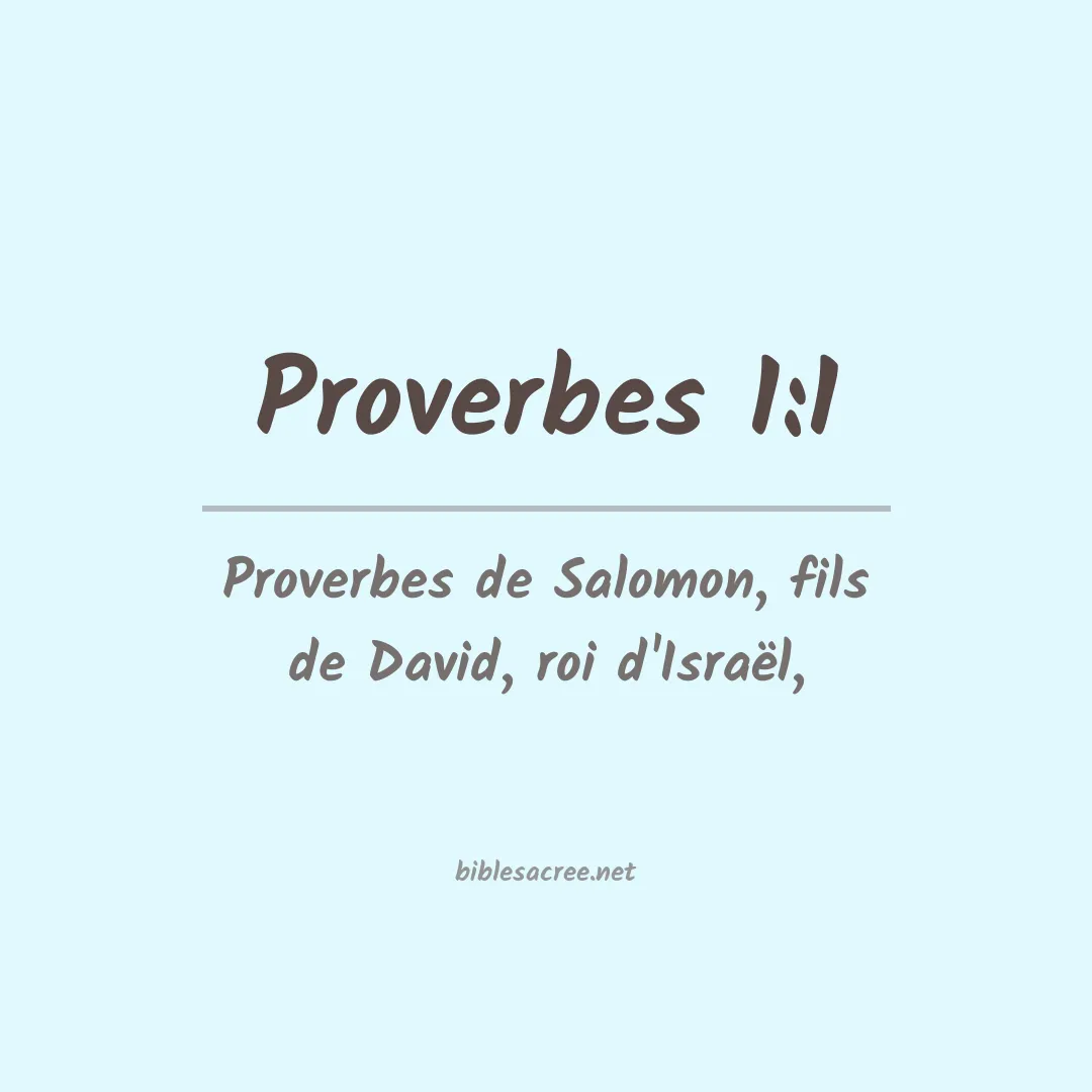Proverbes - 1:1