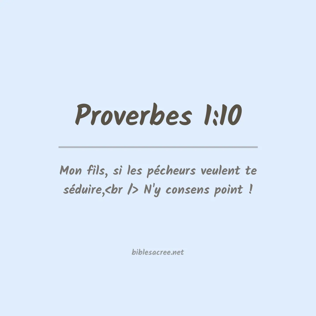 Proverbes - 1:10