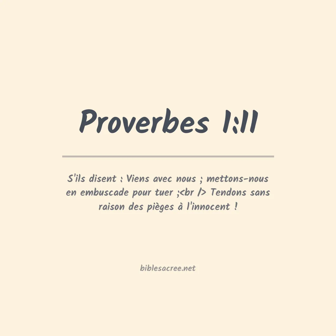 Proverbes - 1:11