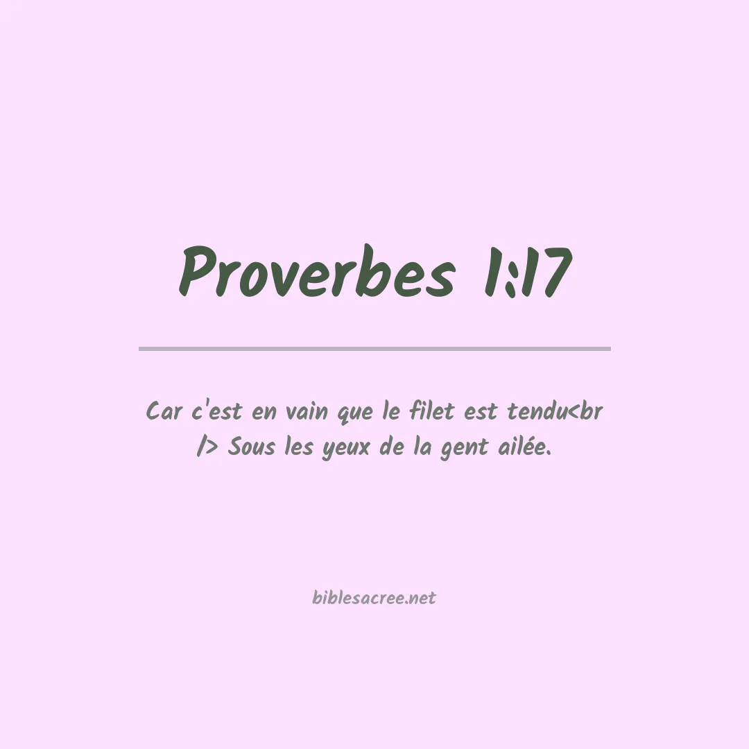 Proverbes - 1:17