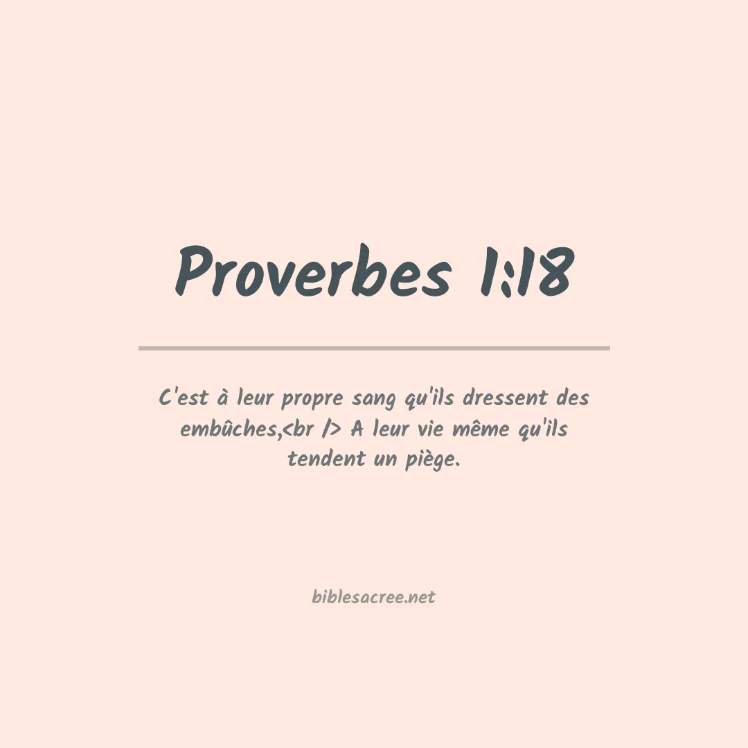Proverbes - 1:18