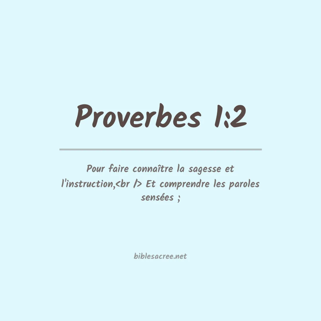 Proverbes - 1:2