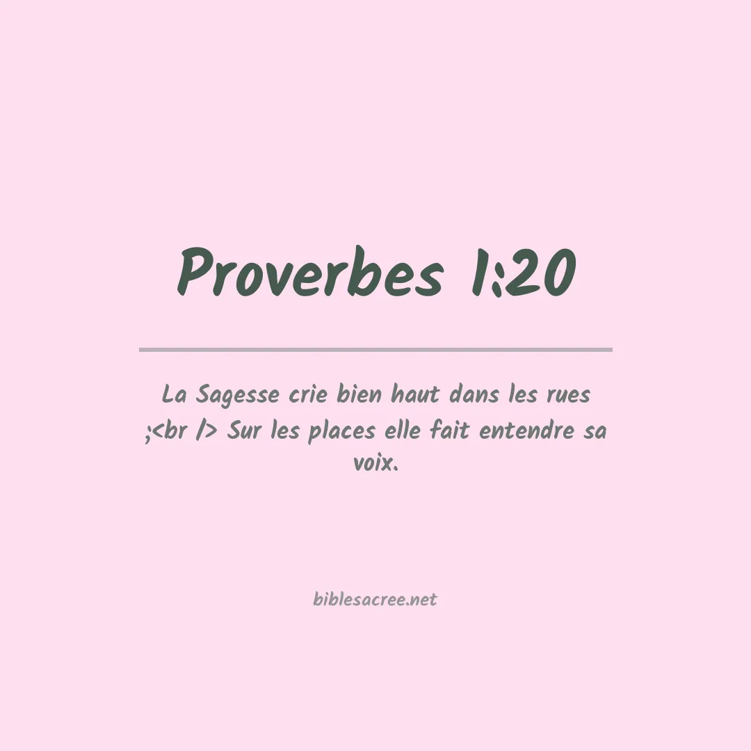 Proverbes - 1:20
