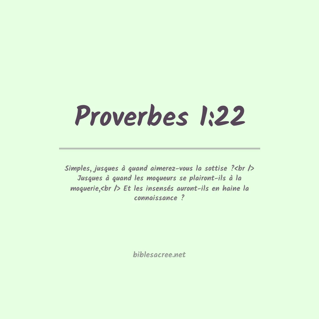 Proverbes - 1:22
