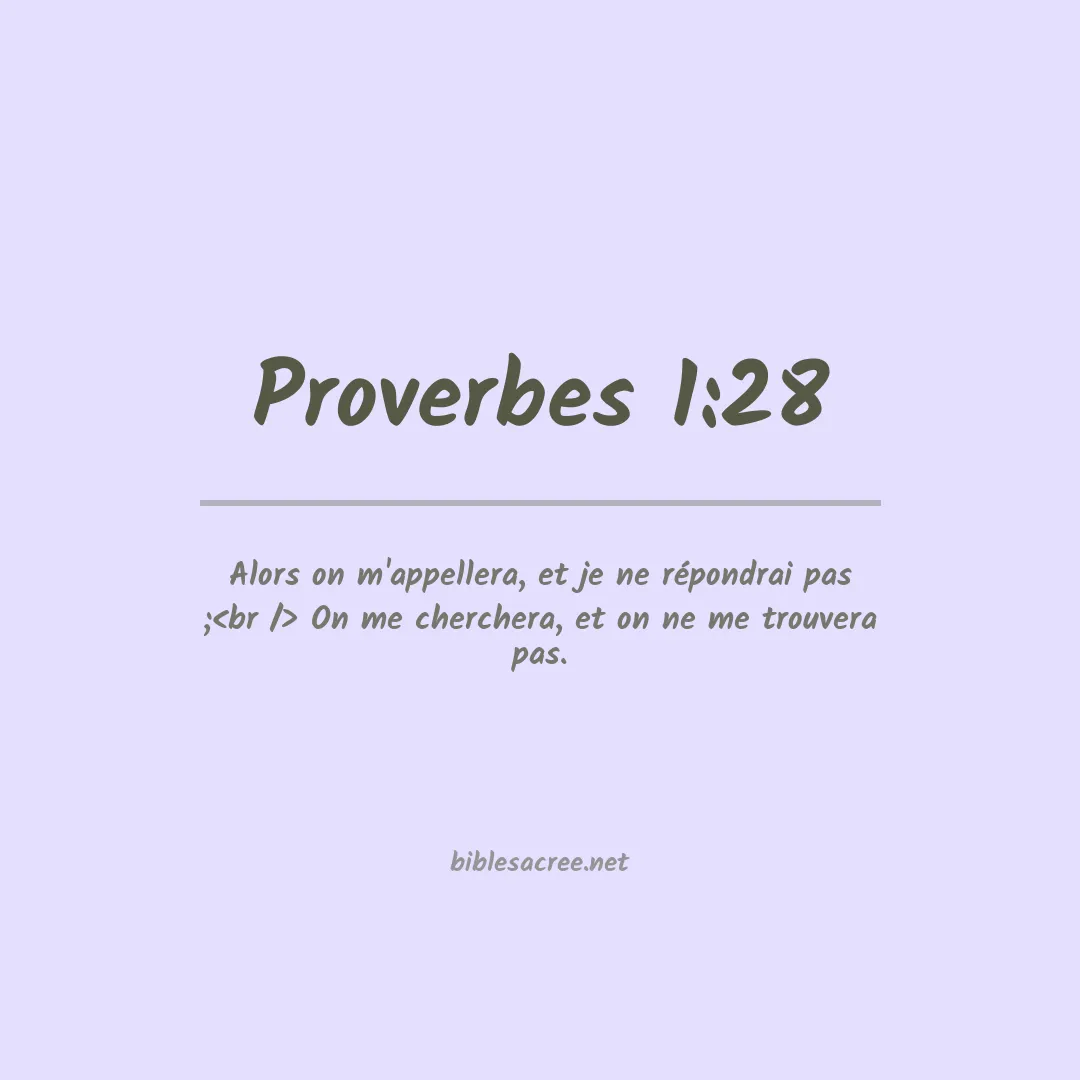 Proverbes - 1:28