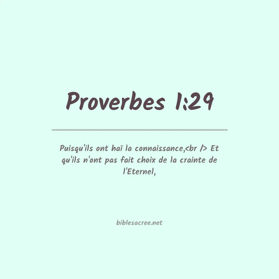 Proverbes - 1:29