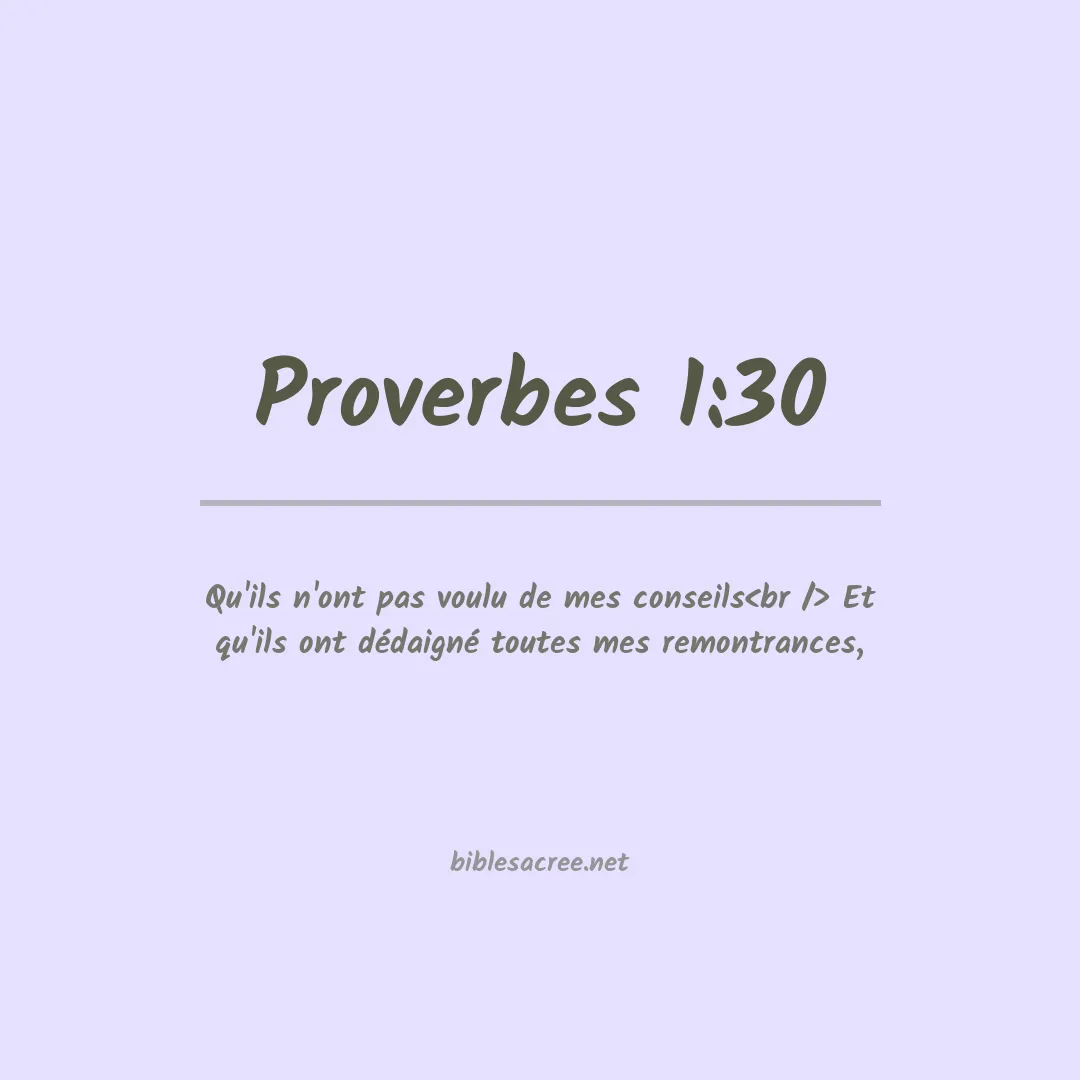 Proverbes - 1:30