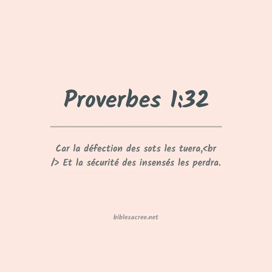 Proverbes - 1:32