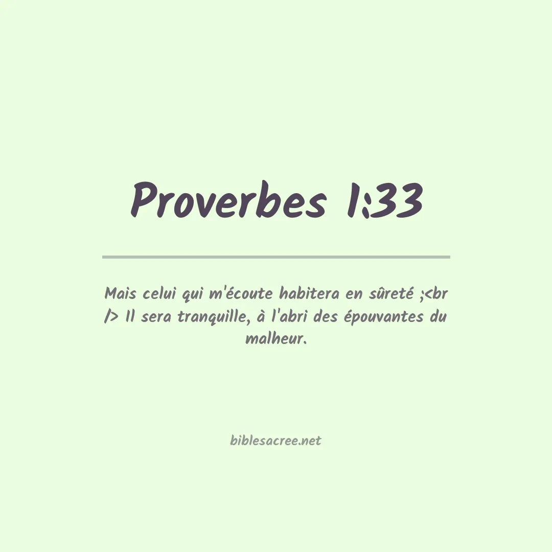 Proverbes - 1:33