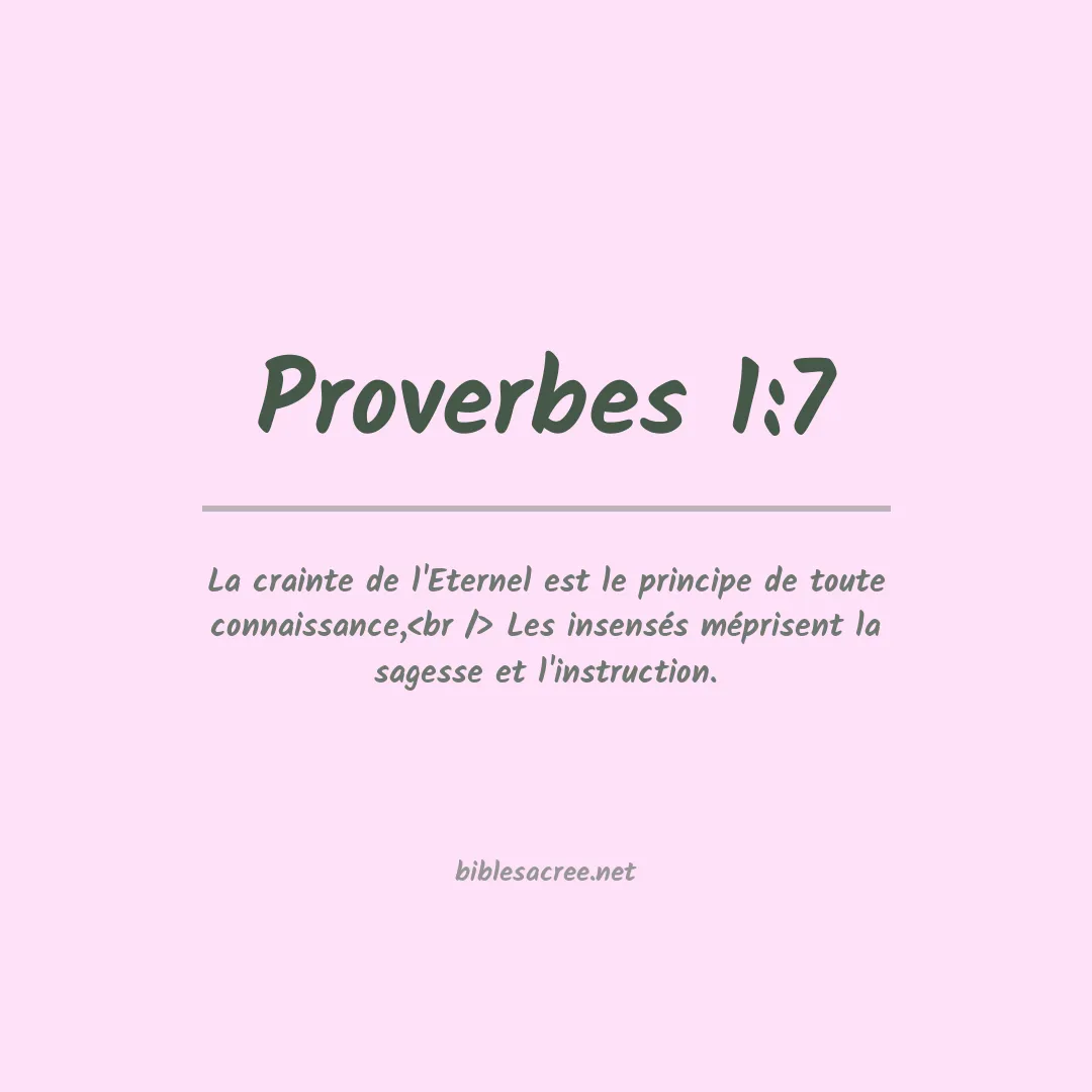 Proverbes - 1:7