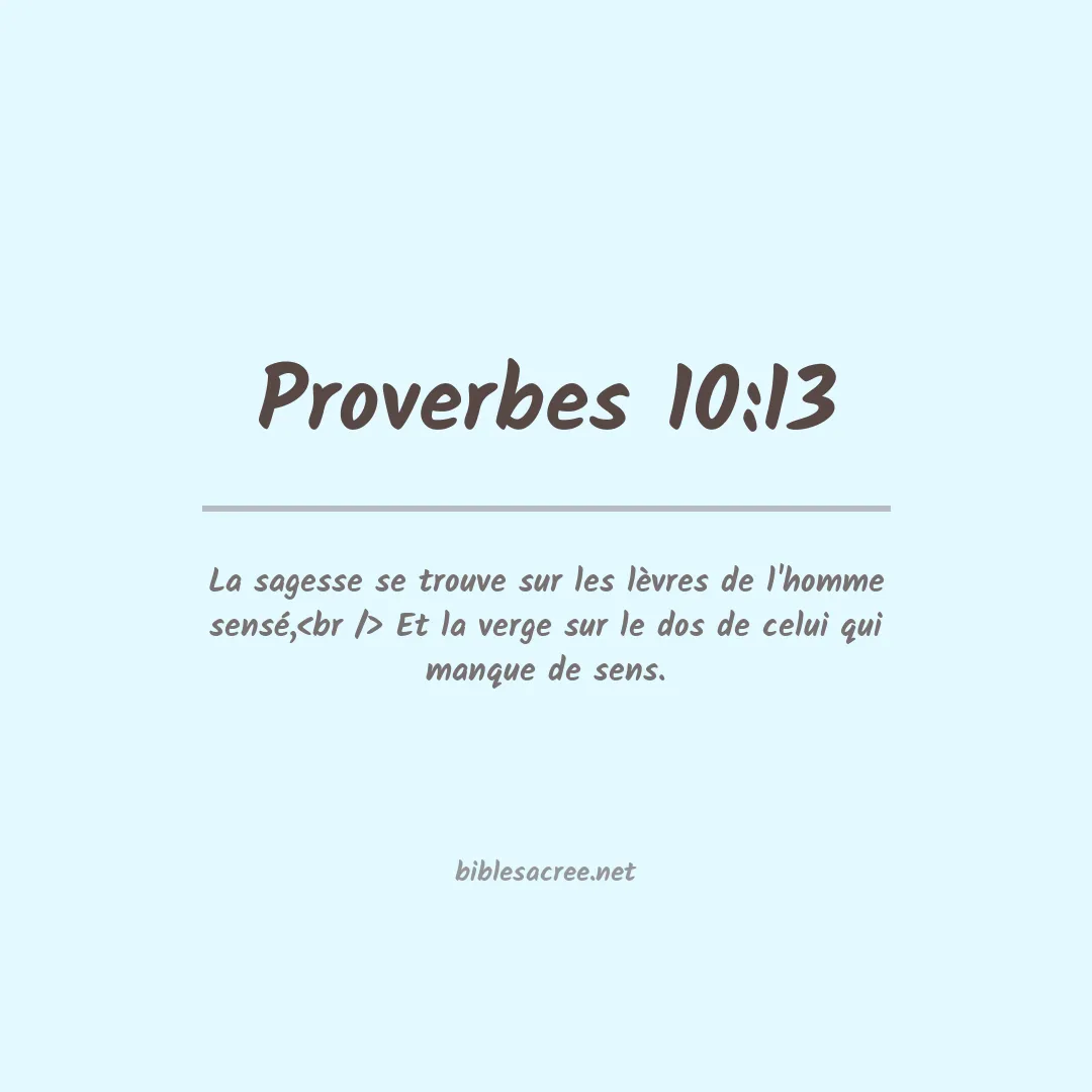 Proverbes - 10:13