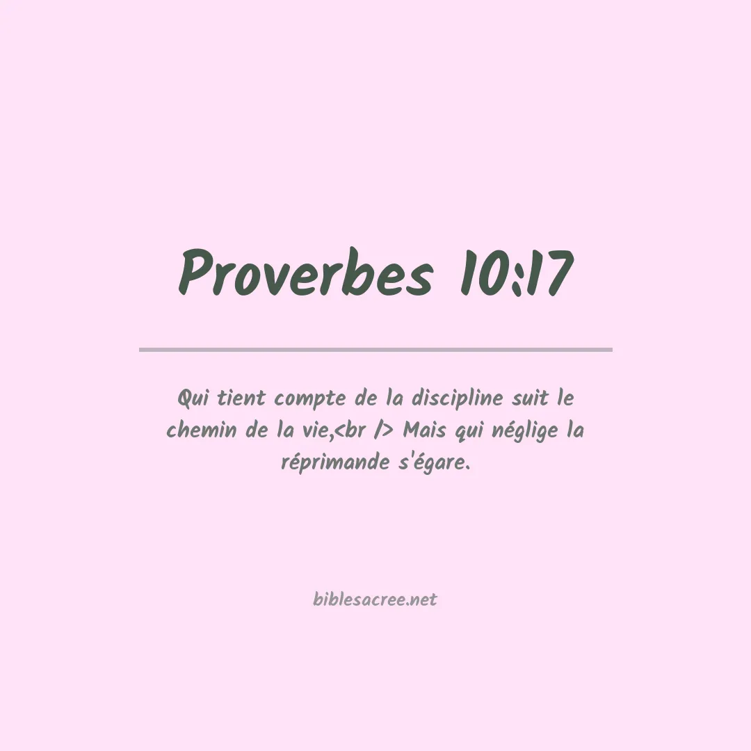 Proverbes - 10:17