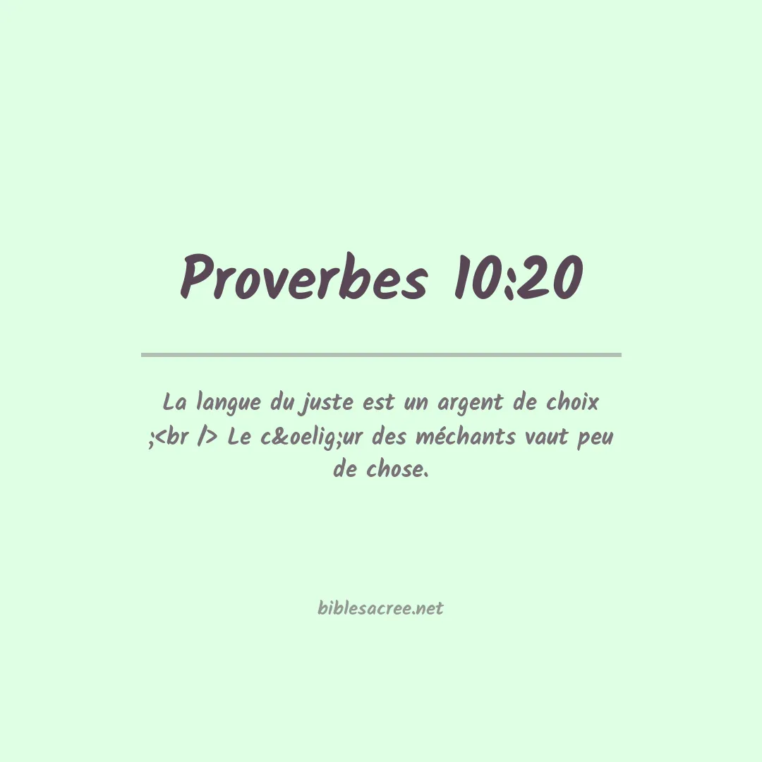 Proverbes - 10:20