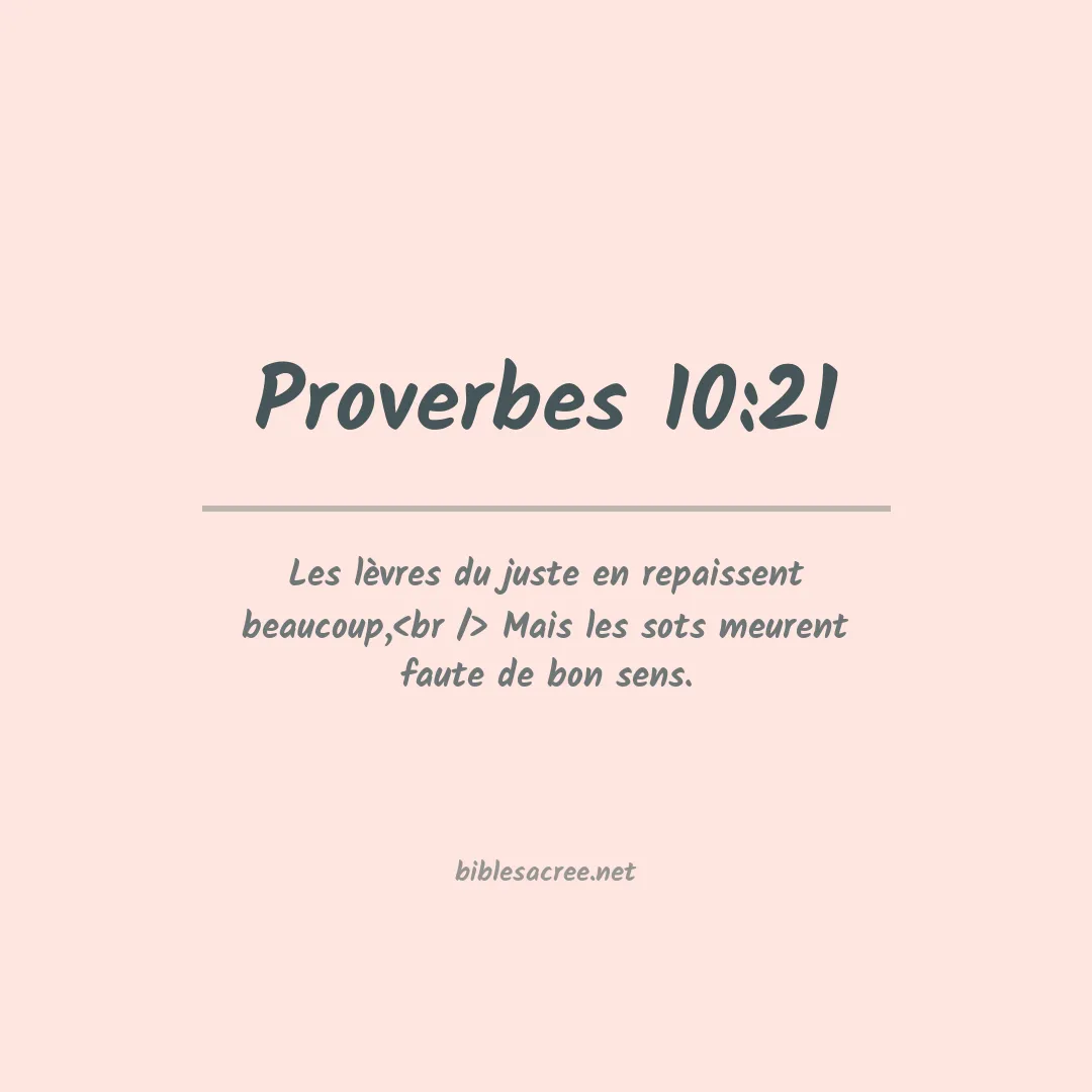 Proverbes - 10:21