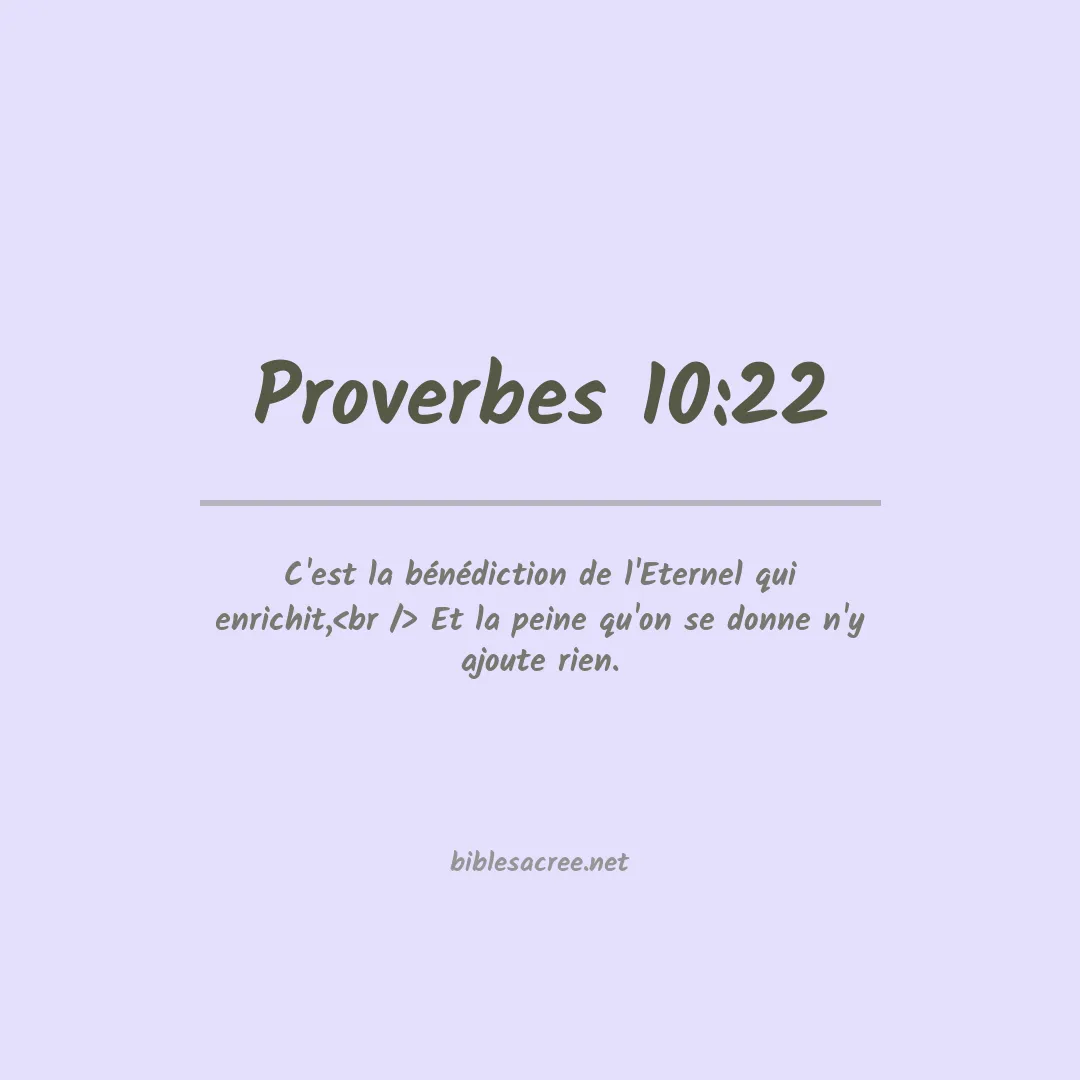 Proverbes - 10:22