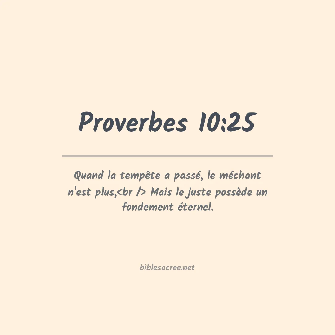 Proverbes - 10:25