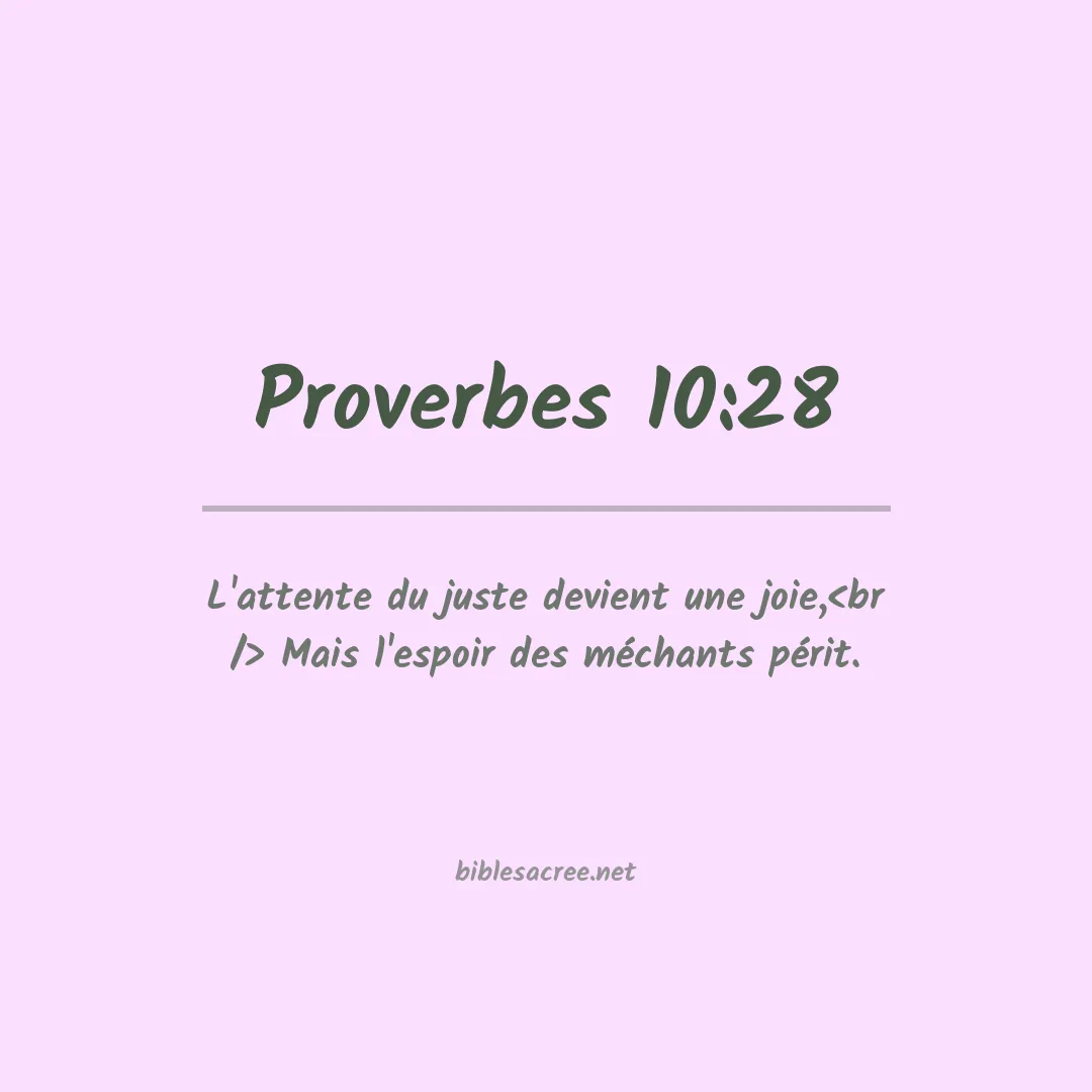 Proverbes - 10:28
