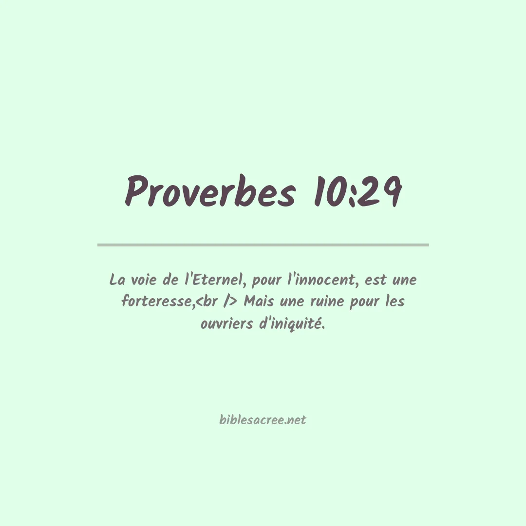Proverbes - 10:29