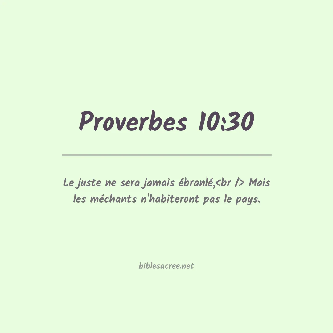 Proverbes - 10:30