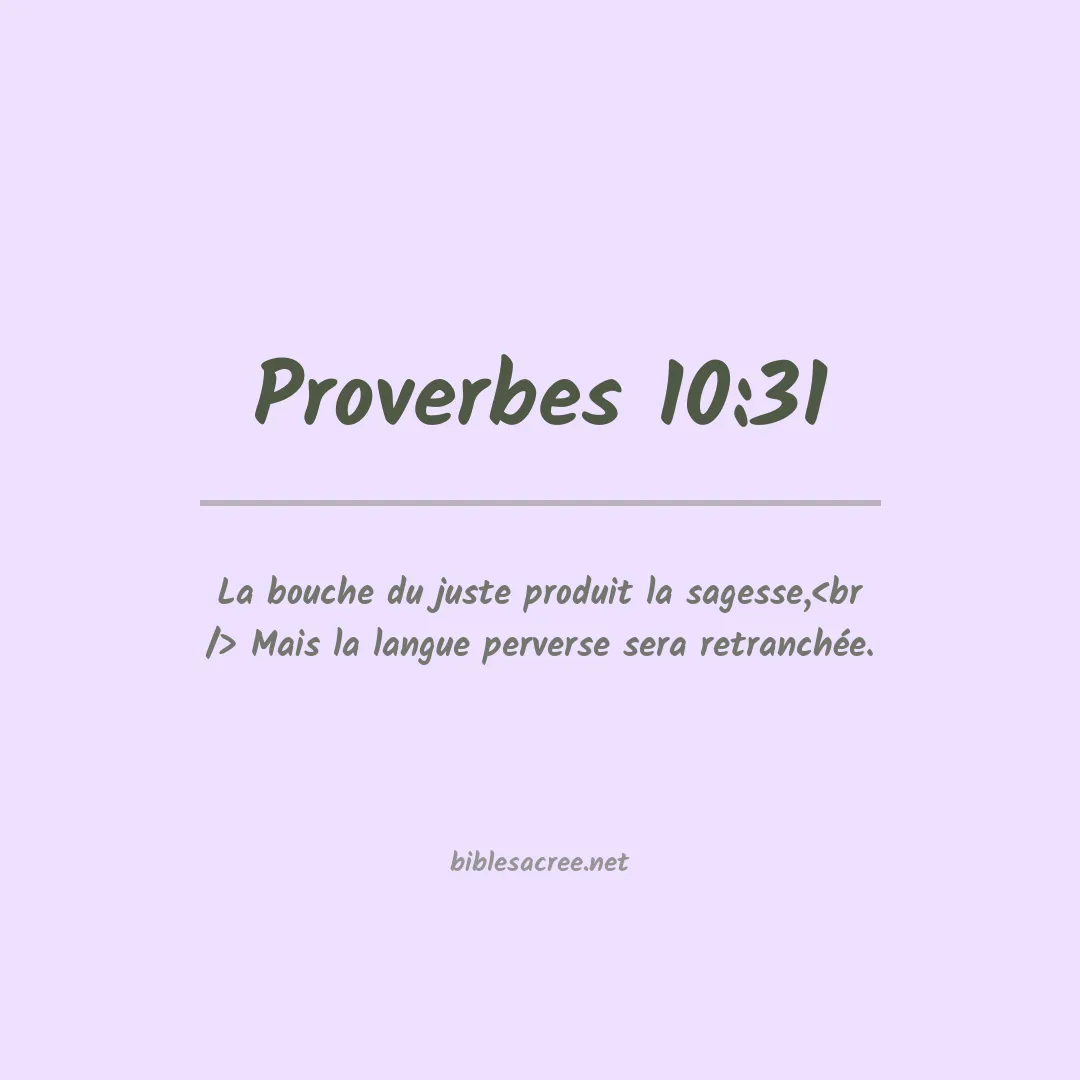Proverbes - 10:31