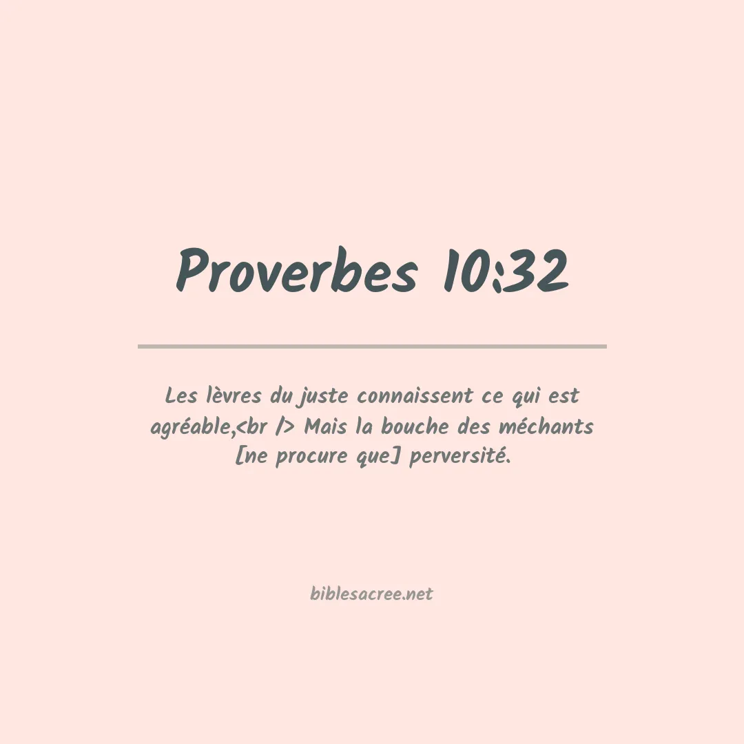 Proverbes - 10:32