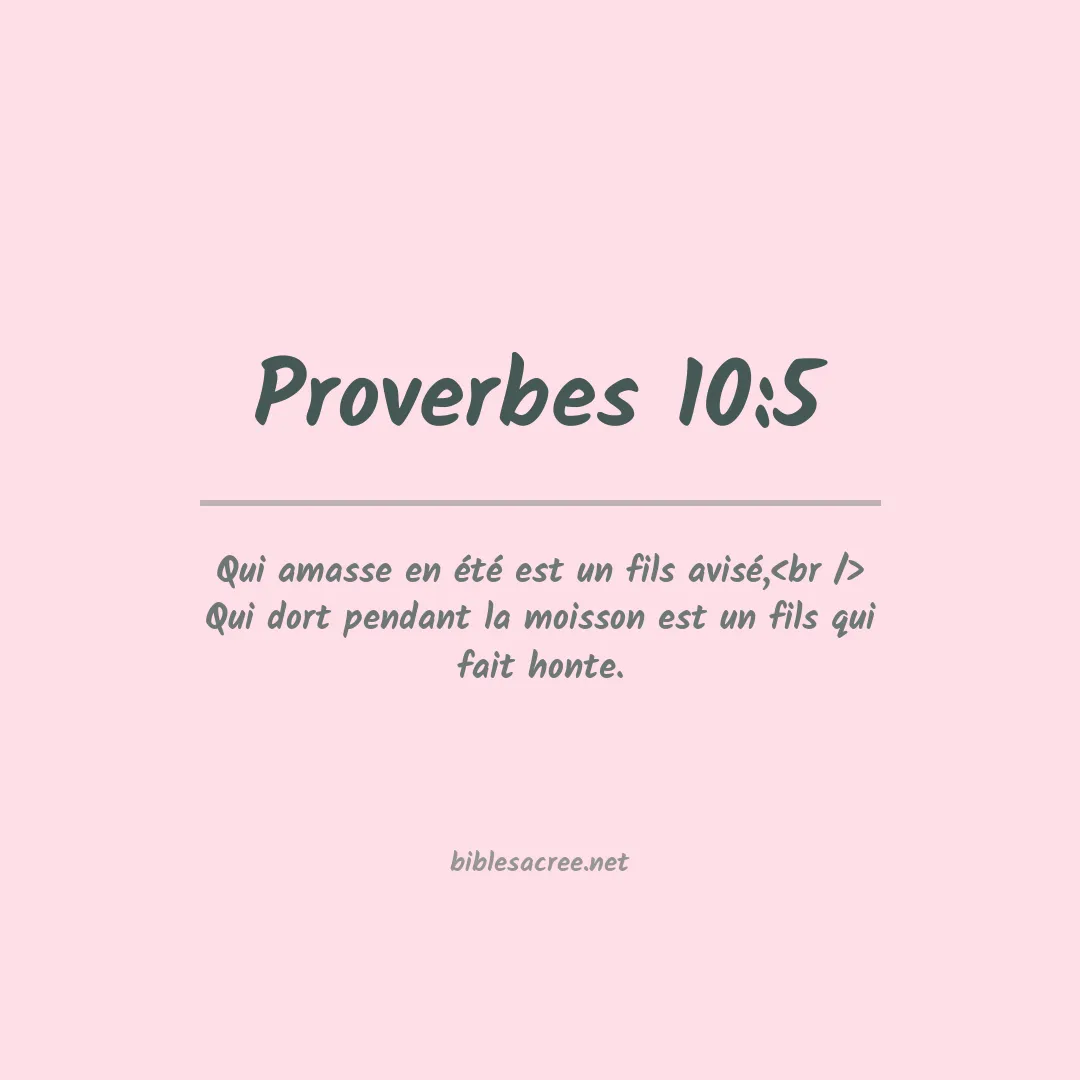 Proverbes - 10:5